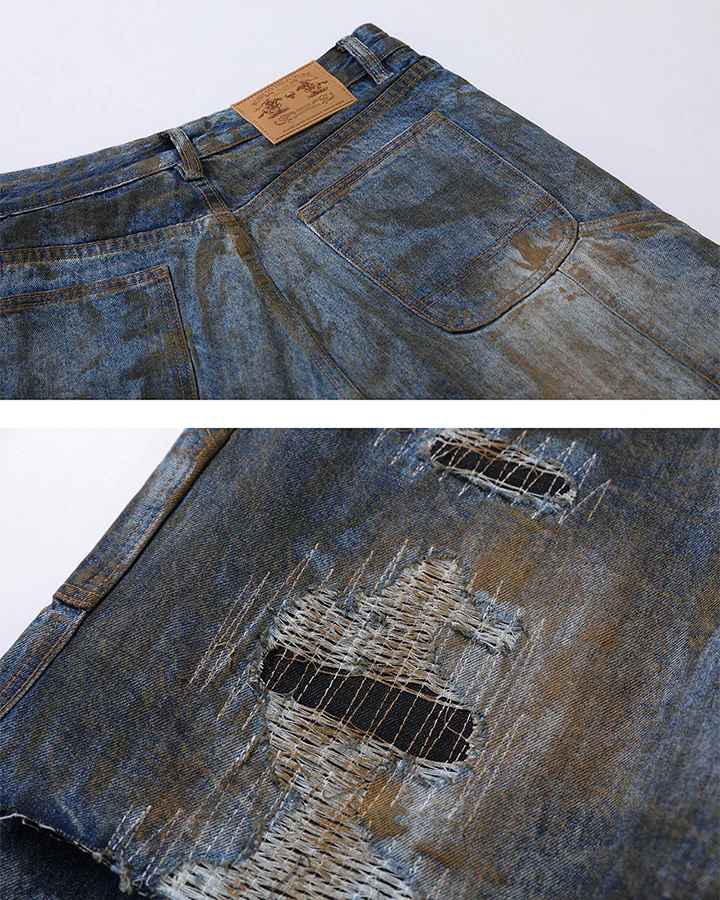 Vintage Split-Cut Denim Jeans - Image 10