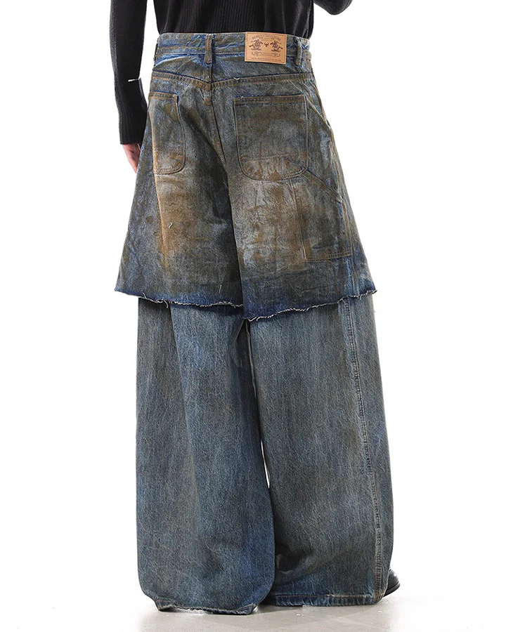 Vintage Split-Cut Denim Jeans - Image 7