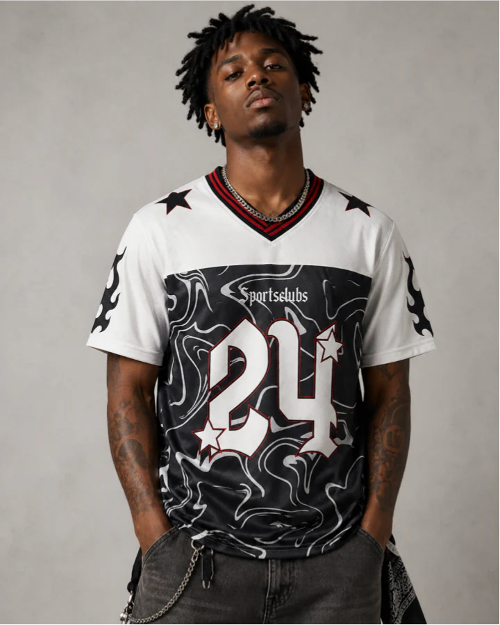 Vintage Star Number Mesh Jersey Tee - Image 2