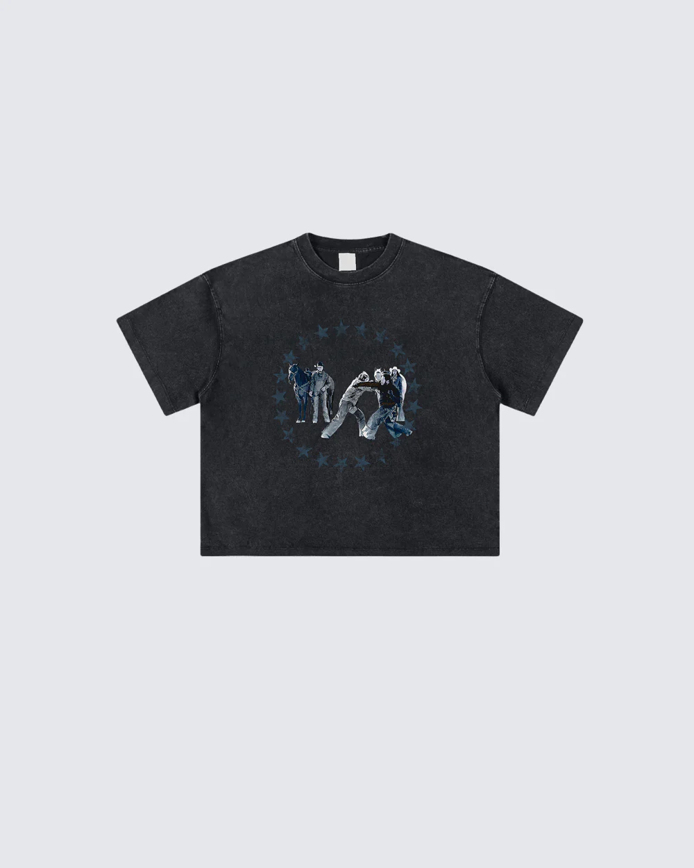 Vintage Star Ring Cowboy Graphic Washed Tee - Image 3