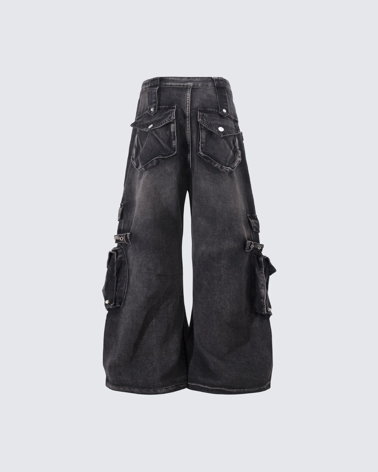 Vintage Streetwear Cargo Flared Jeans - Image 7