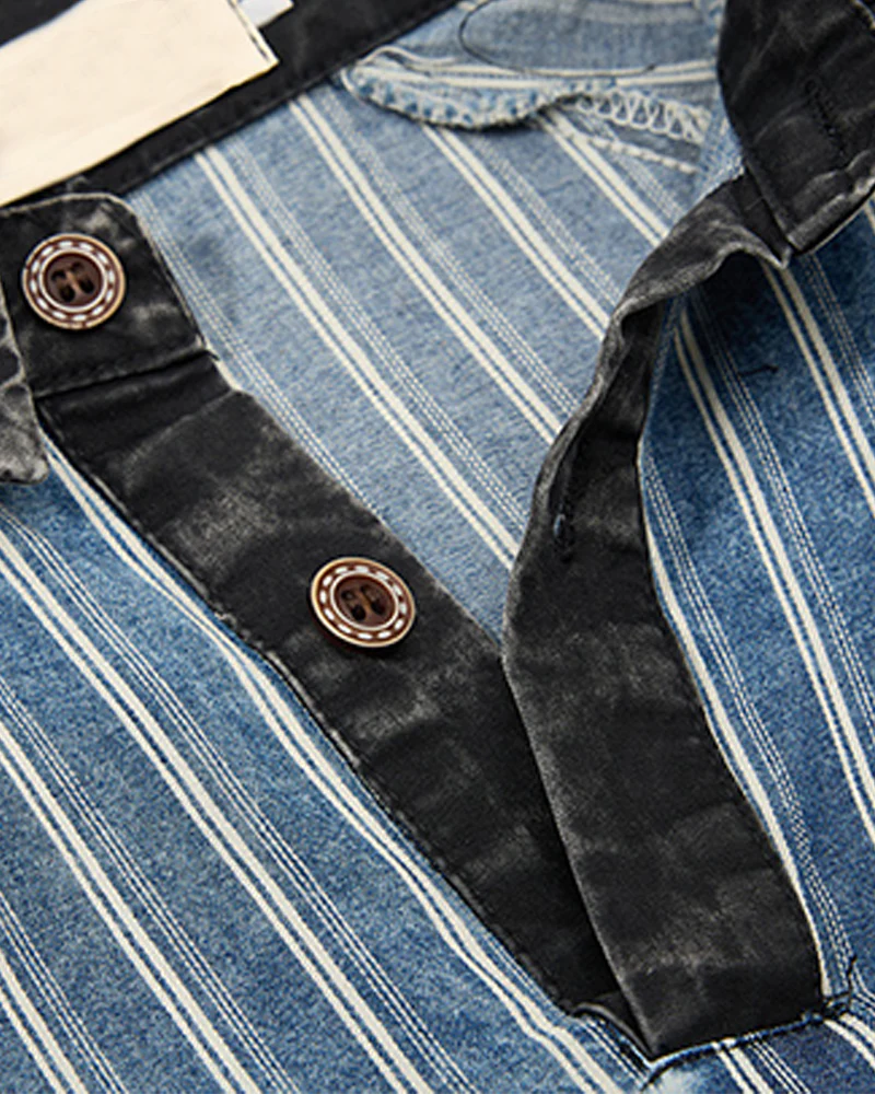 Vintage Striped Polo Shirt - Image 4