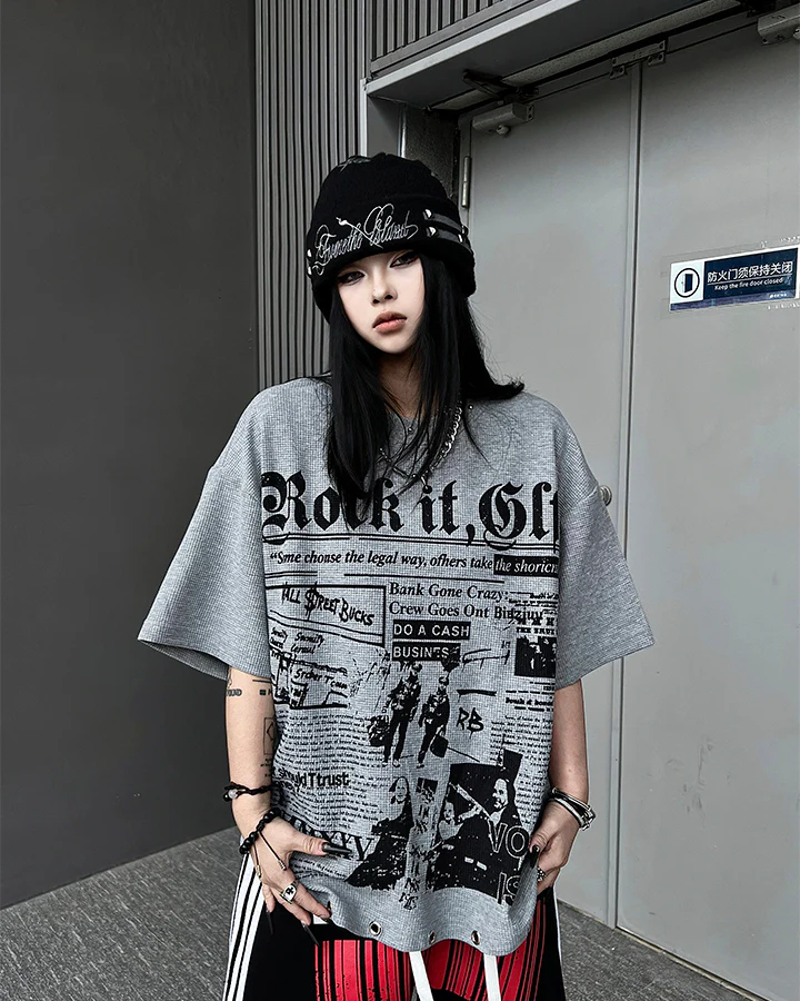 Vintage Studded Graphic T-Shirt New - Image 2