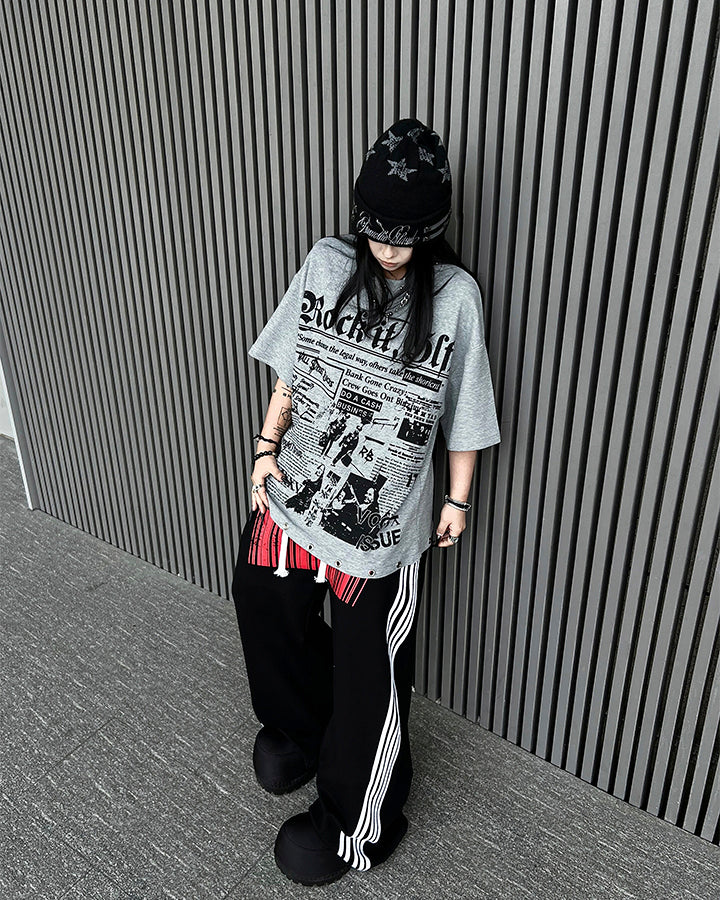 Vintage Studded Graphic T-Shirt New - Image 3