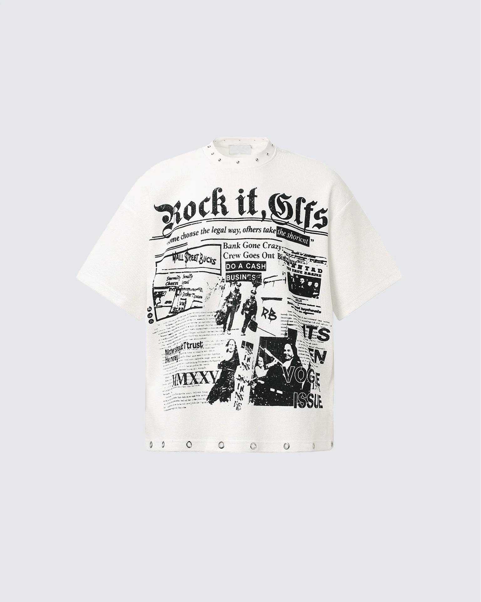 Vintage Studded Graphic T-Shirt New - Image 4