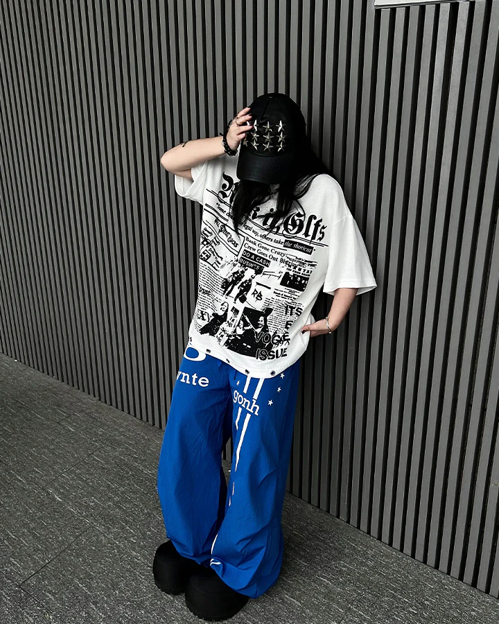 Vintage Studded Graphic T-Shirt New - Image 8