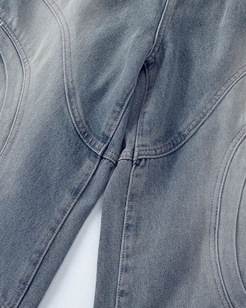 KIIKIO Vintage Style Loose Patchwork Jeans - Image 4