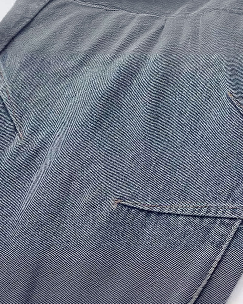 KIIKIO Vintage Style Loose Patchwork Jeans - Image 5