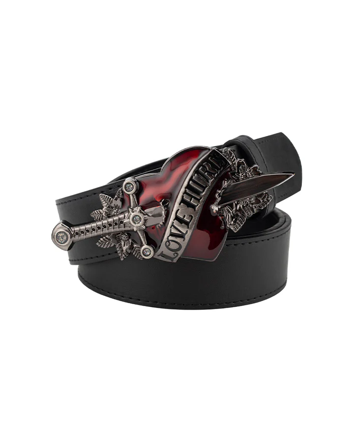 Vintage Sword Heart Buckle Belt - Image 3