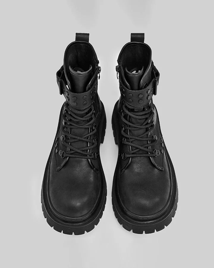 Vintage Thick-Sole Motorcycle Martin Boots - Image 2