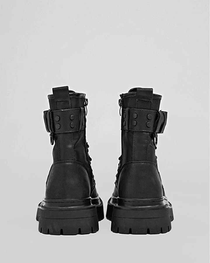 Vintage Thick-Sole Motorcycle Martin Boots - Image 4