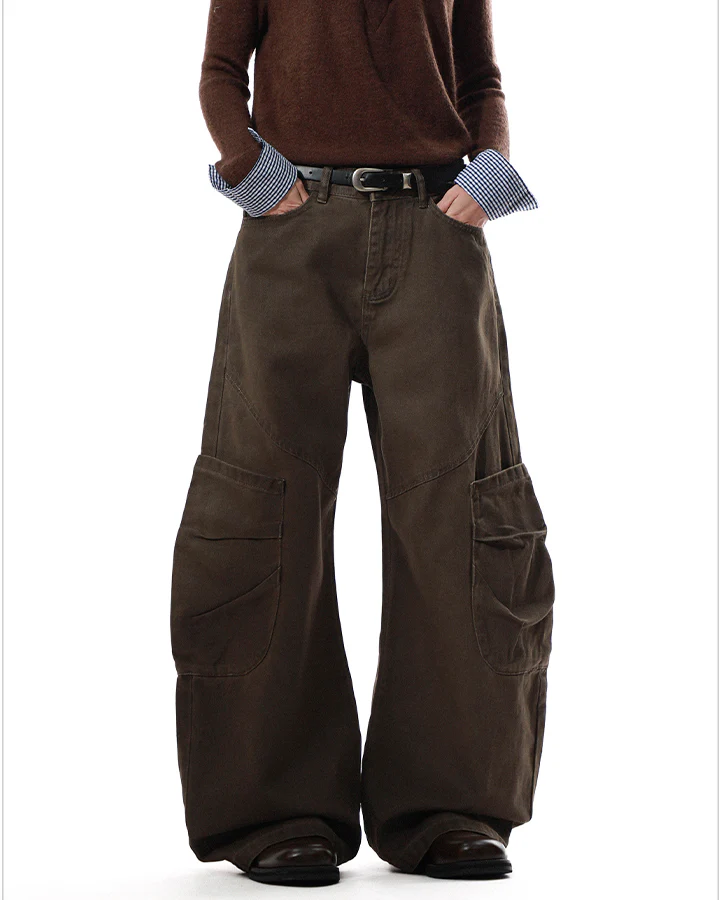 Vintage Washed Cargo Wide-Leg Scimitar Pants - Image 2