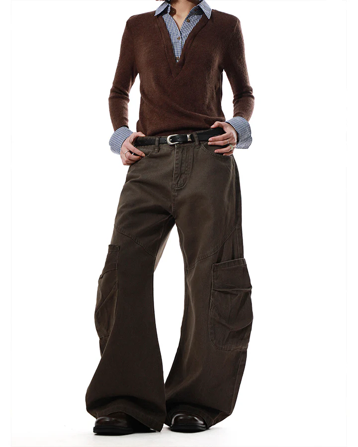 Vintage Washed Cargo Wide-Leg Scimitar Pants - Image 5