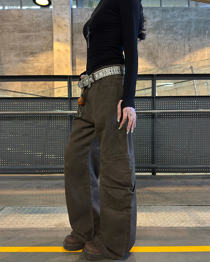 Vintage Washed Cargo Wide-Leg Scimitar Pants - Image 6