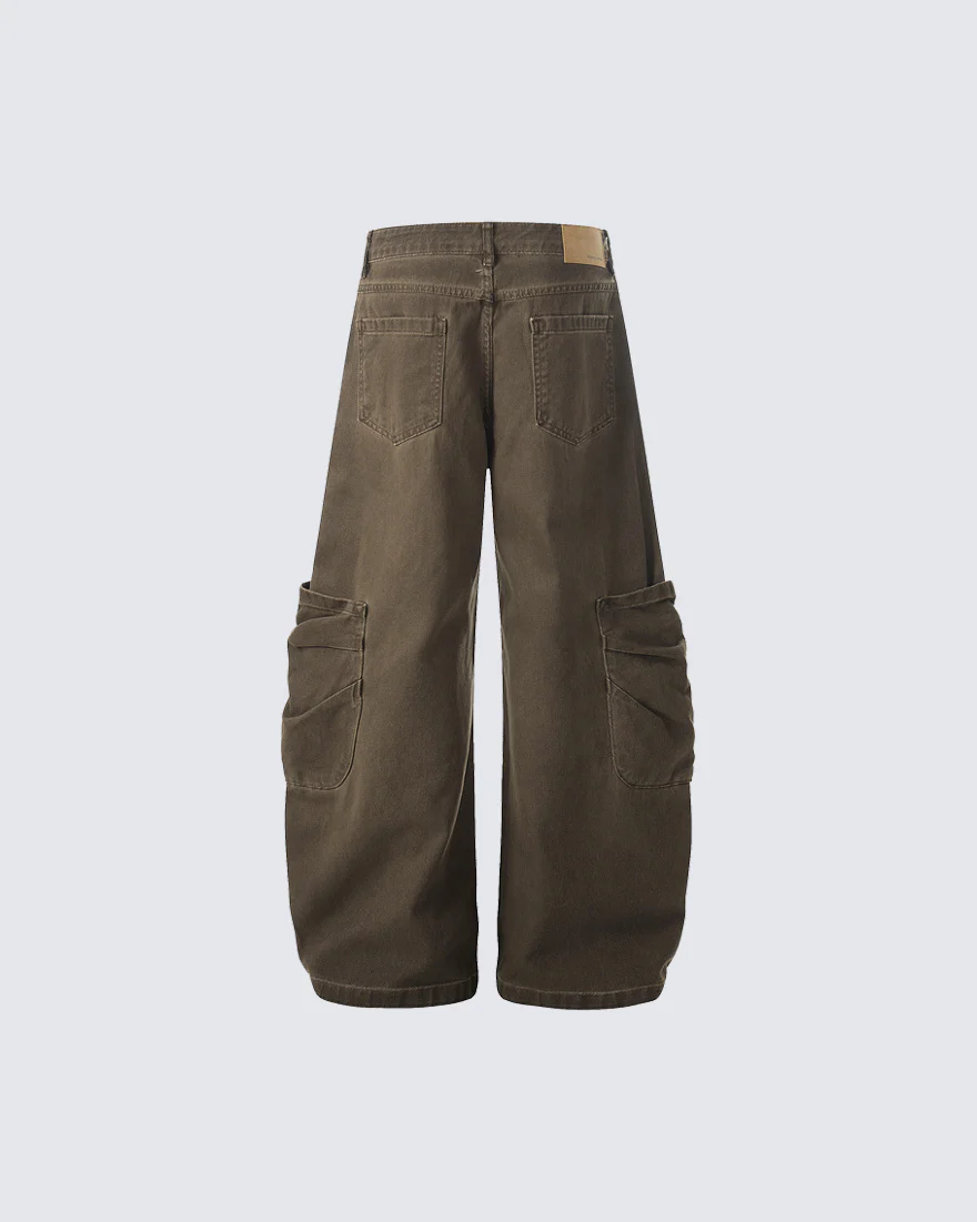 Vintage Washed Cargo Wide-Leg Scimitar Pants - Image 7