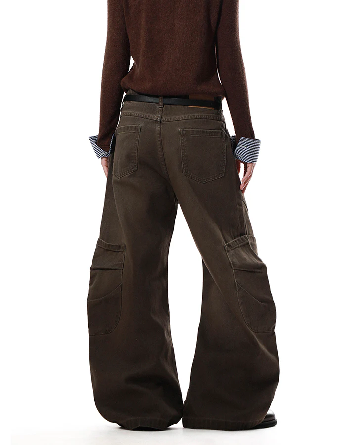 Vintage Washed Cargo Wide-Leg Scimitar Pants - Image 8