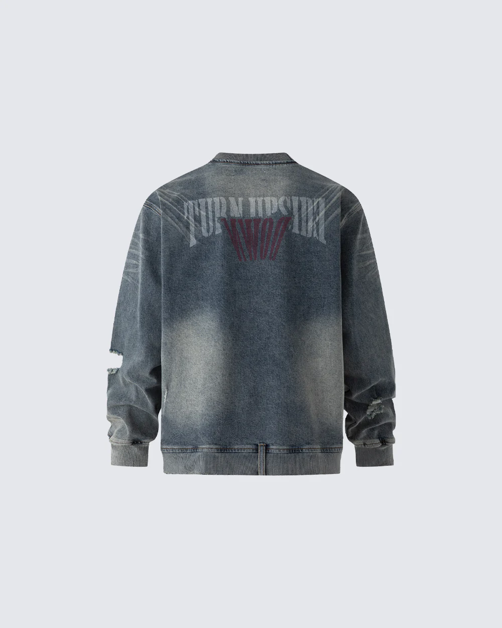 Vintage Washed Denim Bomber Jacket - Image 2