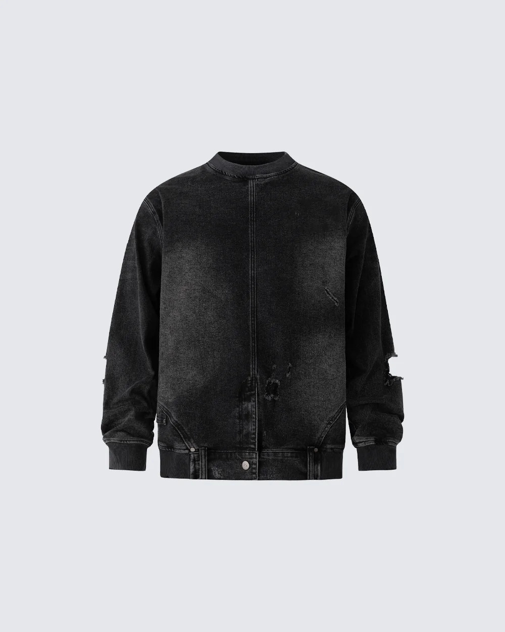 Vintage Washed Denim Bomber Jacket - Image 3