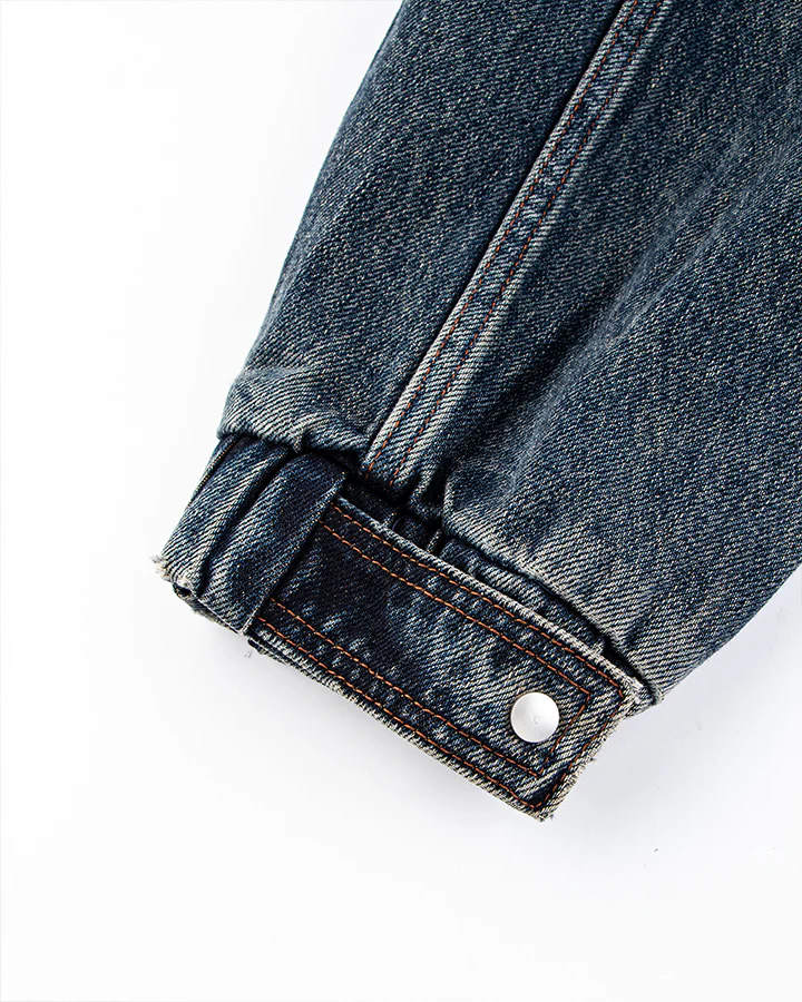 Vintage Washed Denim Zip-Up Jacket - Image 10