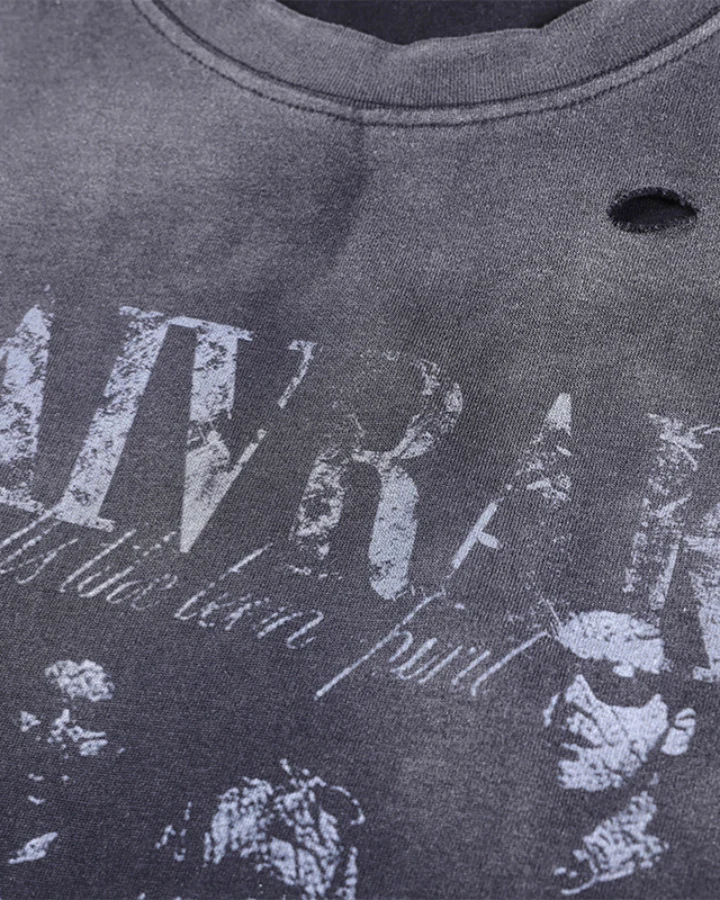 Vintage Washed Distressed Portrait Graphic Tee - Image 5