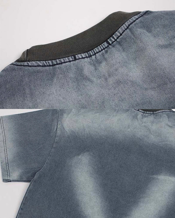 Vintage Washed Faded Graphic Casual T-Shirt - Image 3