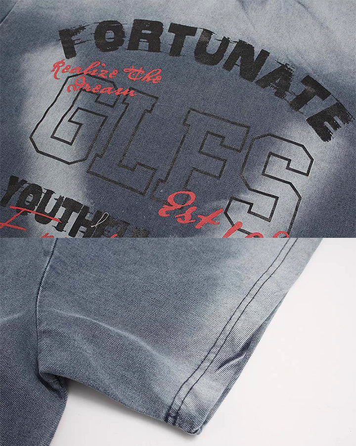 Vintage Washed Faded Graphic Casual T-Shirt - Image 4