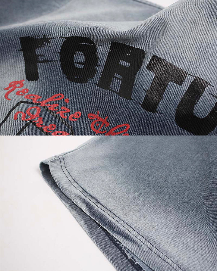 Vintage Washed Faded Graphic Casual T-Shirt - Image 5