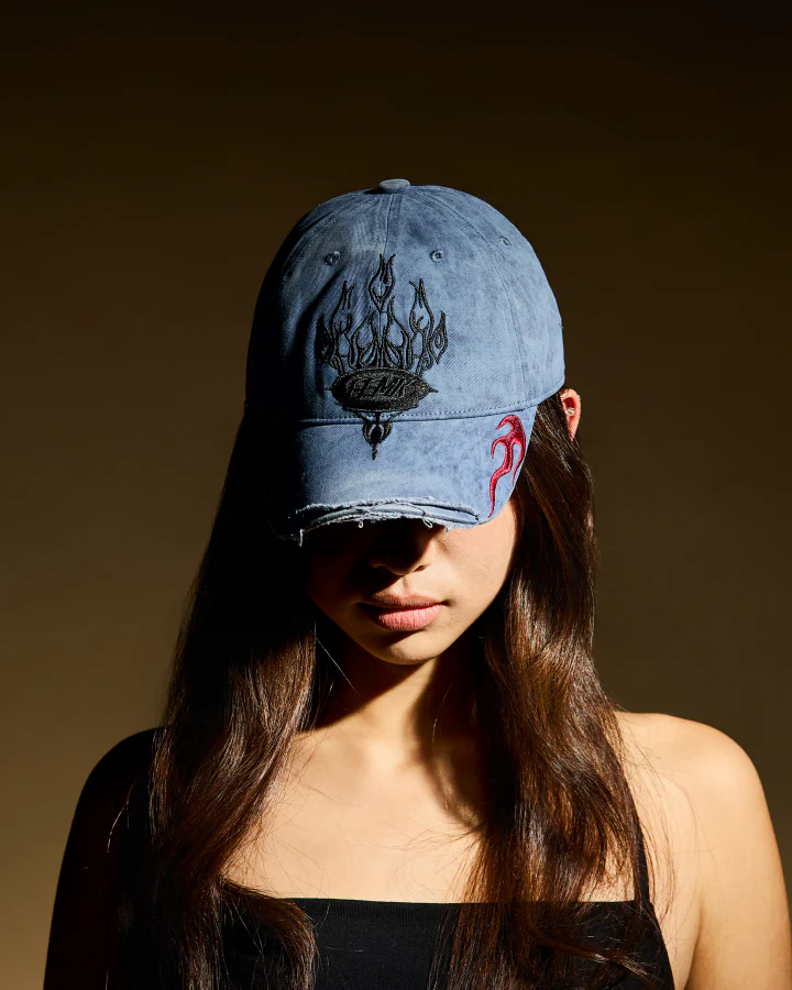 Vintage Washed Flame Embroidery Cap - Image 4