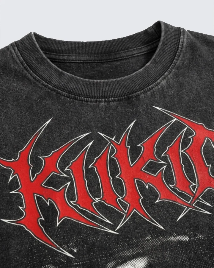 Vintage Washed Gothic Eye Graphic Oversized T-Shirt - Image 4