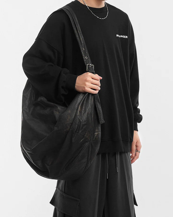 Vintage Washed Gradient Oversized Crossbody Bag - Image 3