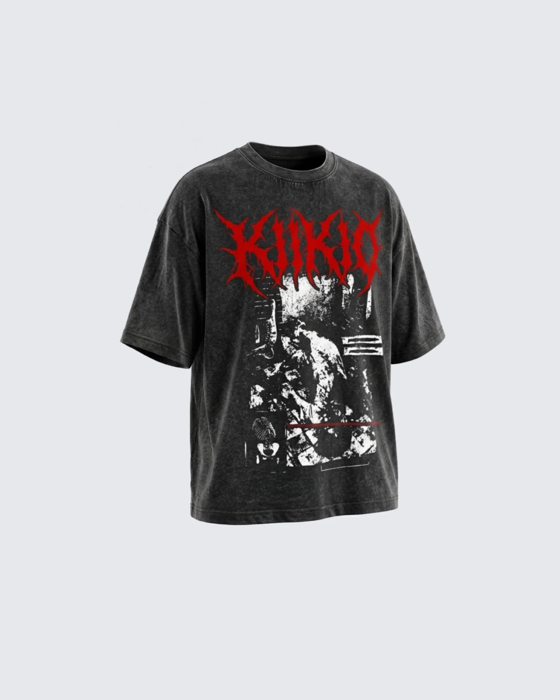 Vintage Washed Graphic Print Oversized T-Shirt - Image 2