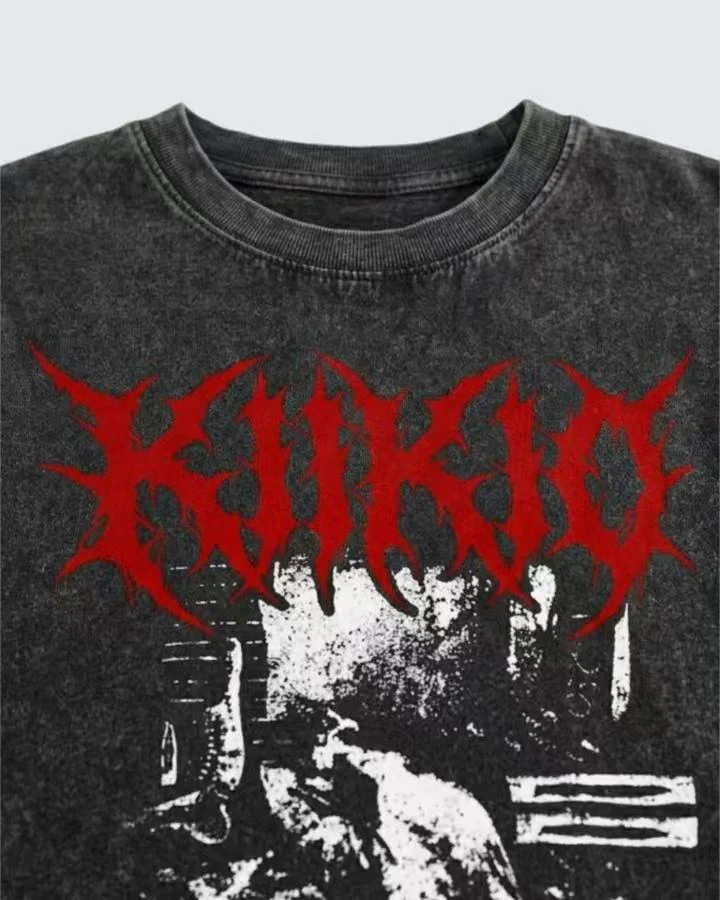 Vintage Washed Graphic Print Oversized T-Shirt - Image 4