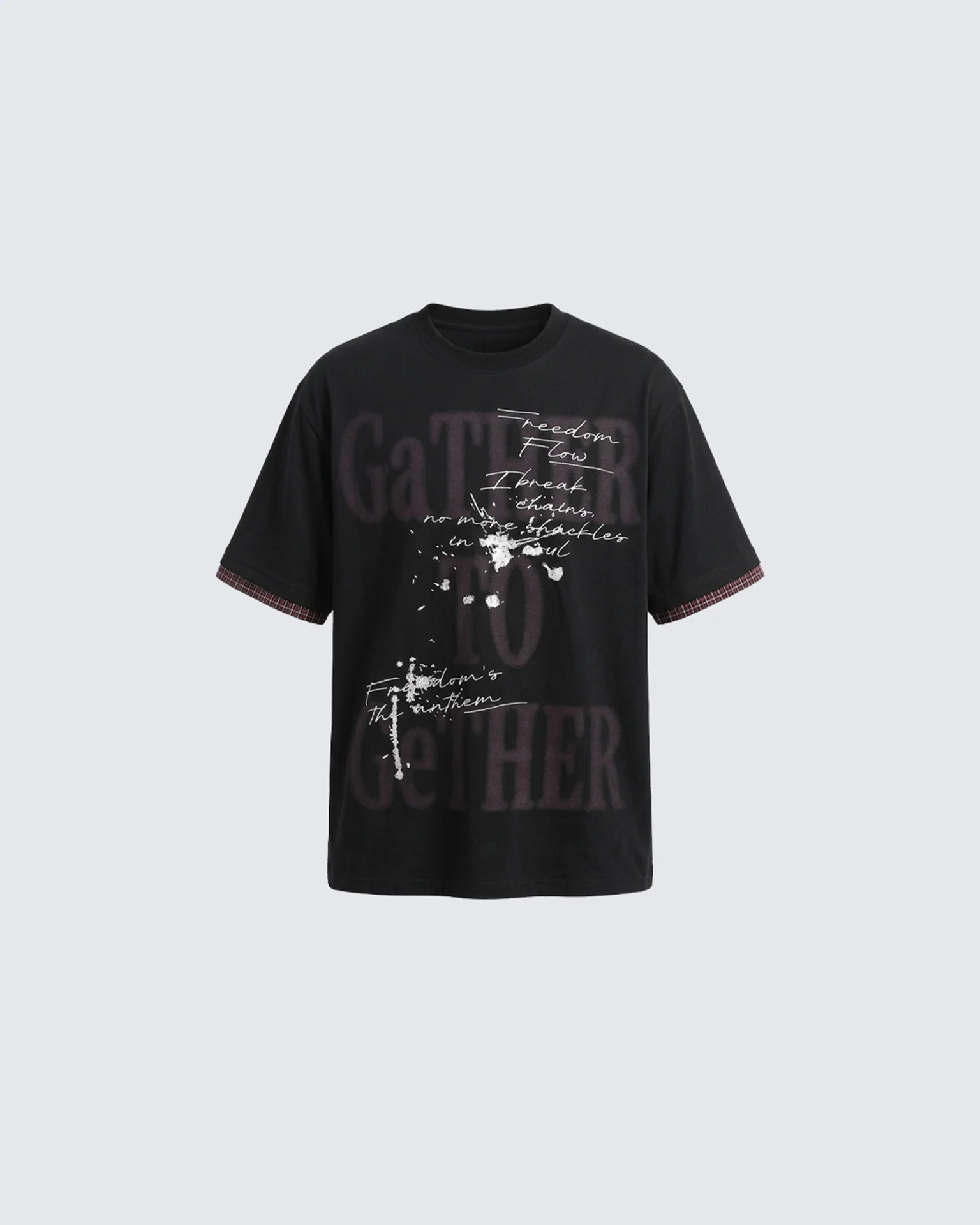 Vintage Washed Letter Print T-Shirt - Image 4