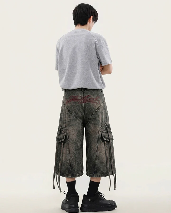 Vintage Washed New Cargo Cropped Pants - Image 4