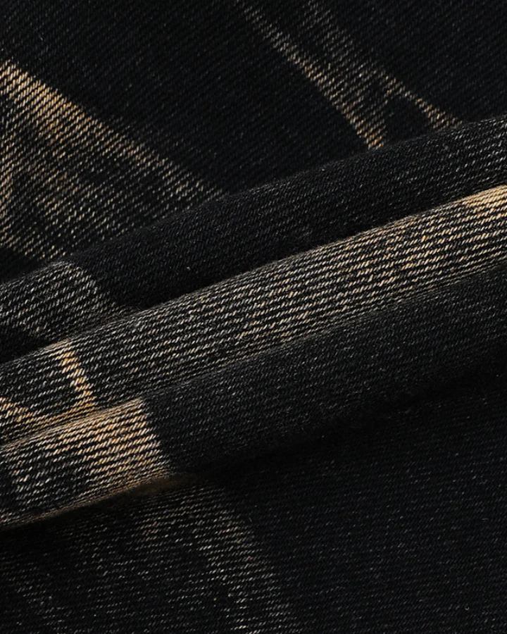 Vintage Washed Panel Stitch Denim Shorts - Image 7
