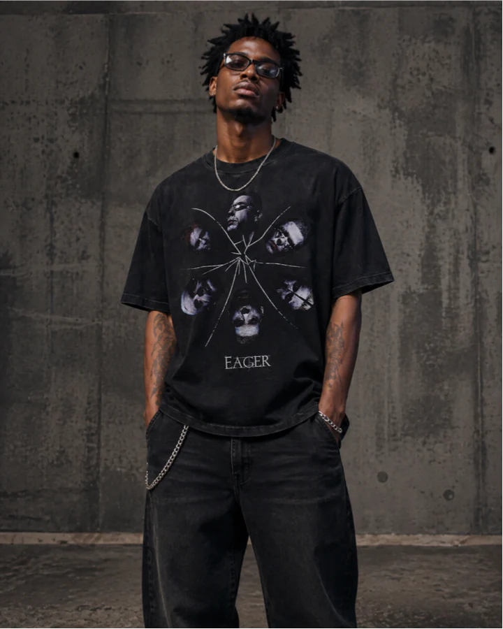 Vintage Washed Portrait Graphic Tee - Image 2