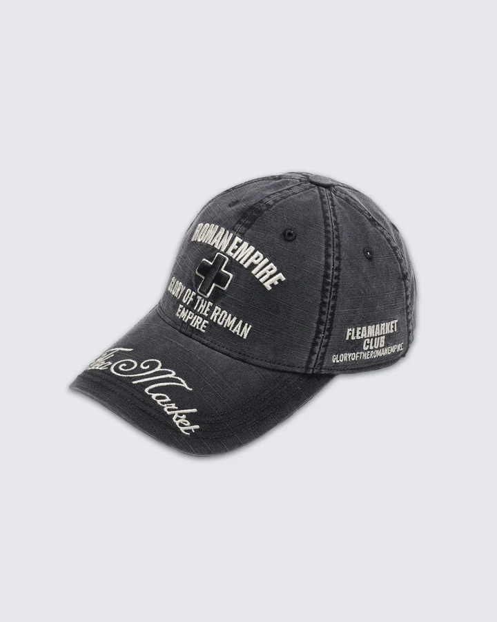 Vintage Washed Roman Letter Embroidery Baseball Cap - Image 2