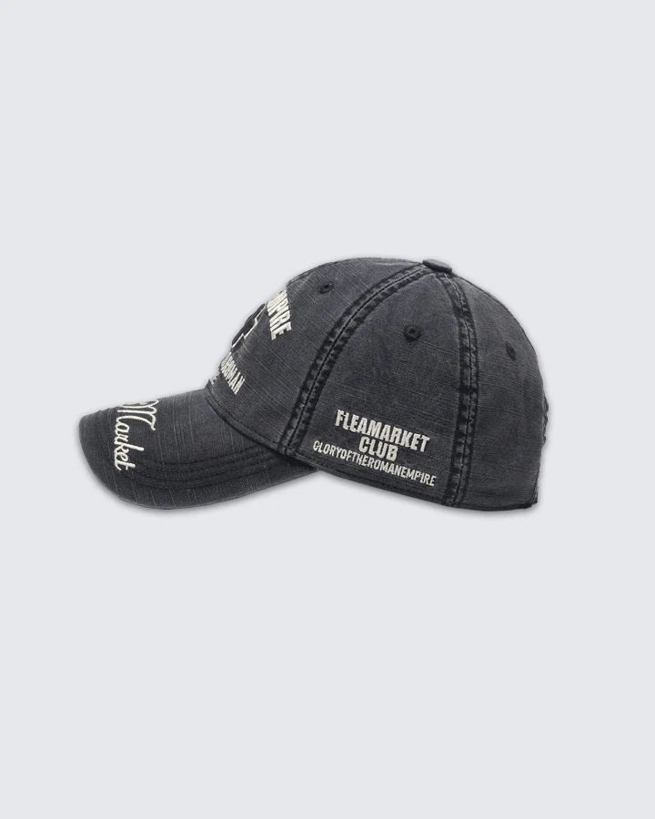 Vintage Washed Roman Letter Embroidery Baseball Cap - Image 3