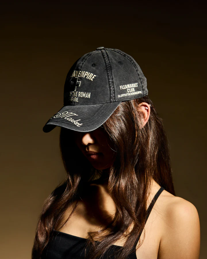 Vintage Washed Roman Letter Embroidery Baseball Cap - Image 5