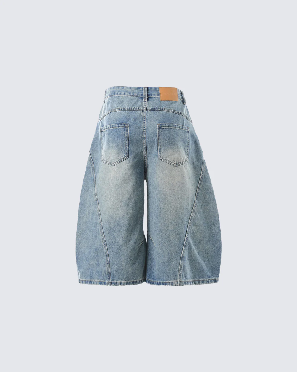 Vintage Washed Seven-Length Denim Pants - Image 7