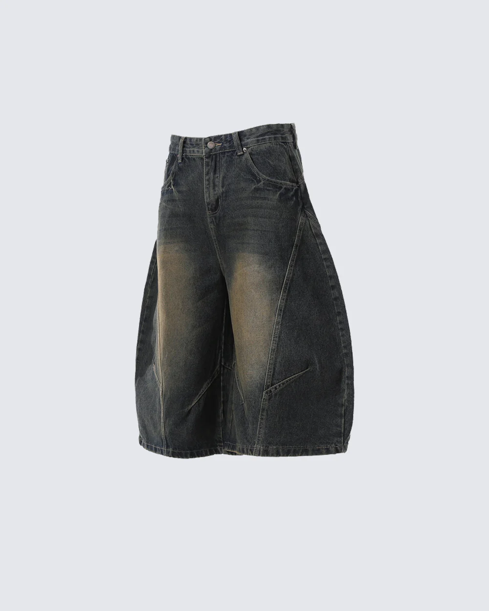 Vintage Washed Seven-Length Denim Pants - Image 9