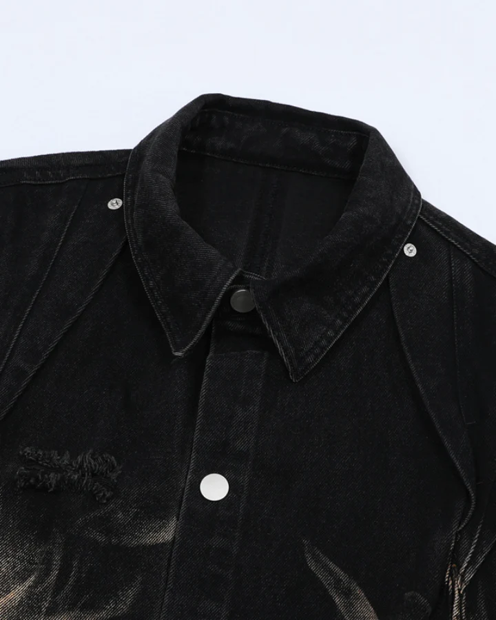 Vintage Washed Shadow Print Short Sleeve Shirt - Image 5
