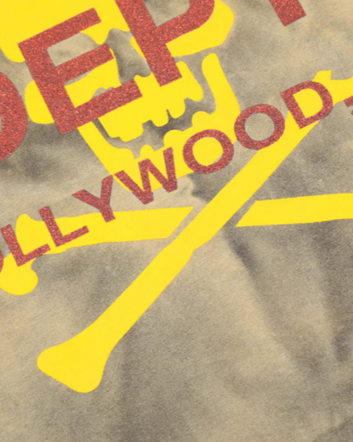 Vintage Washed Skull Graphic Pocket T-Shirt - Image 6