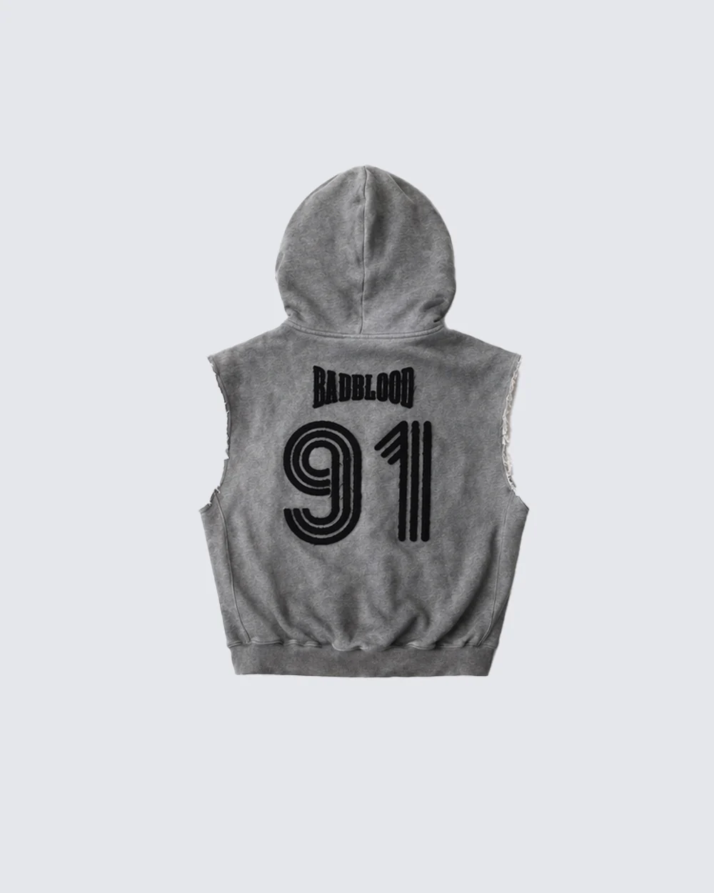 Vintage Washed Sleeveless Zip Hoodie Vest - Image 4