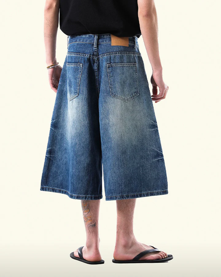 Vintage Washed Split Hem 7/10 Denim Pants - Image 10