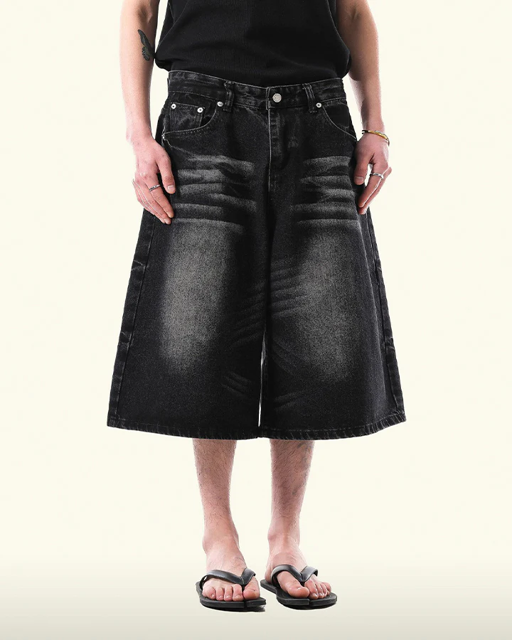 Vintage Washed Split Hem 7/10 Denim Pants - Image 2