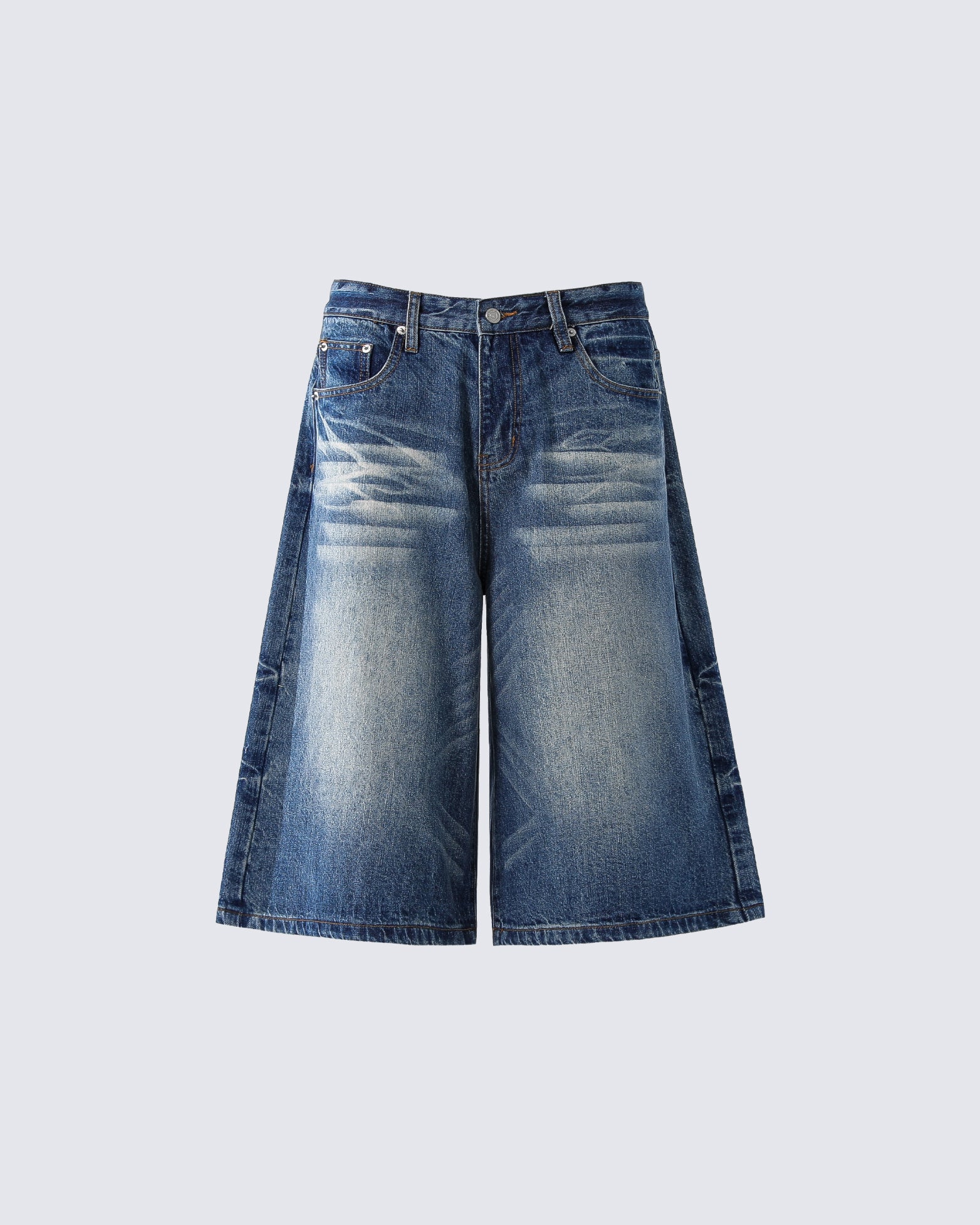 Vintage Washed Split Hem 7/10 Denim Pants - Image 3
