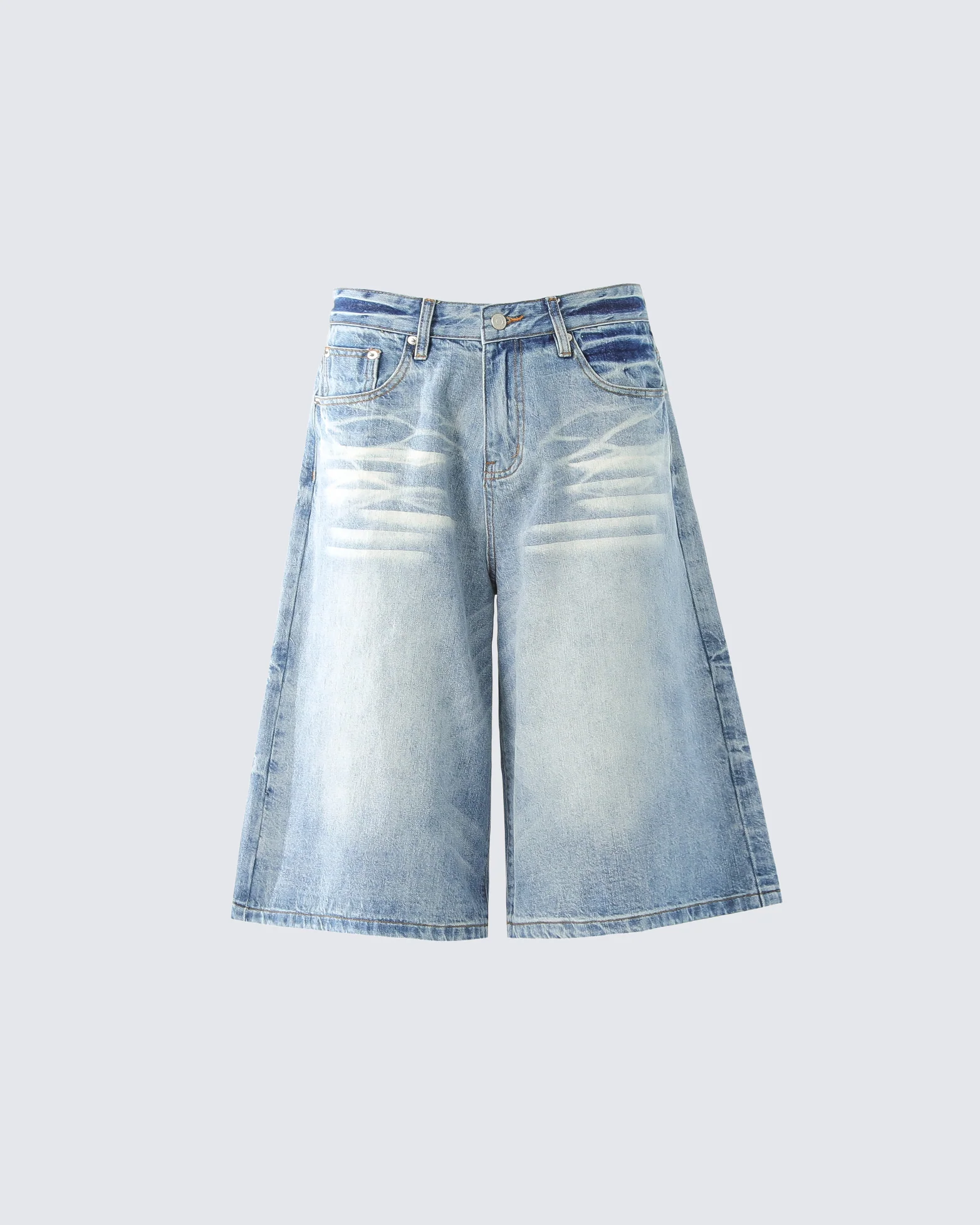 Vintage Washed Split Hem 7/10 Denim Pants - Image 5