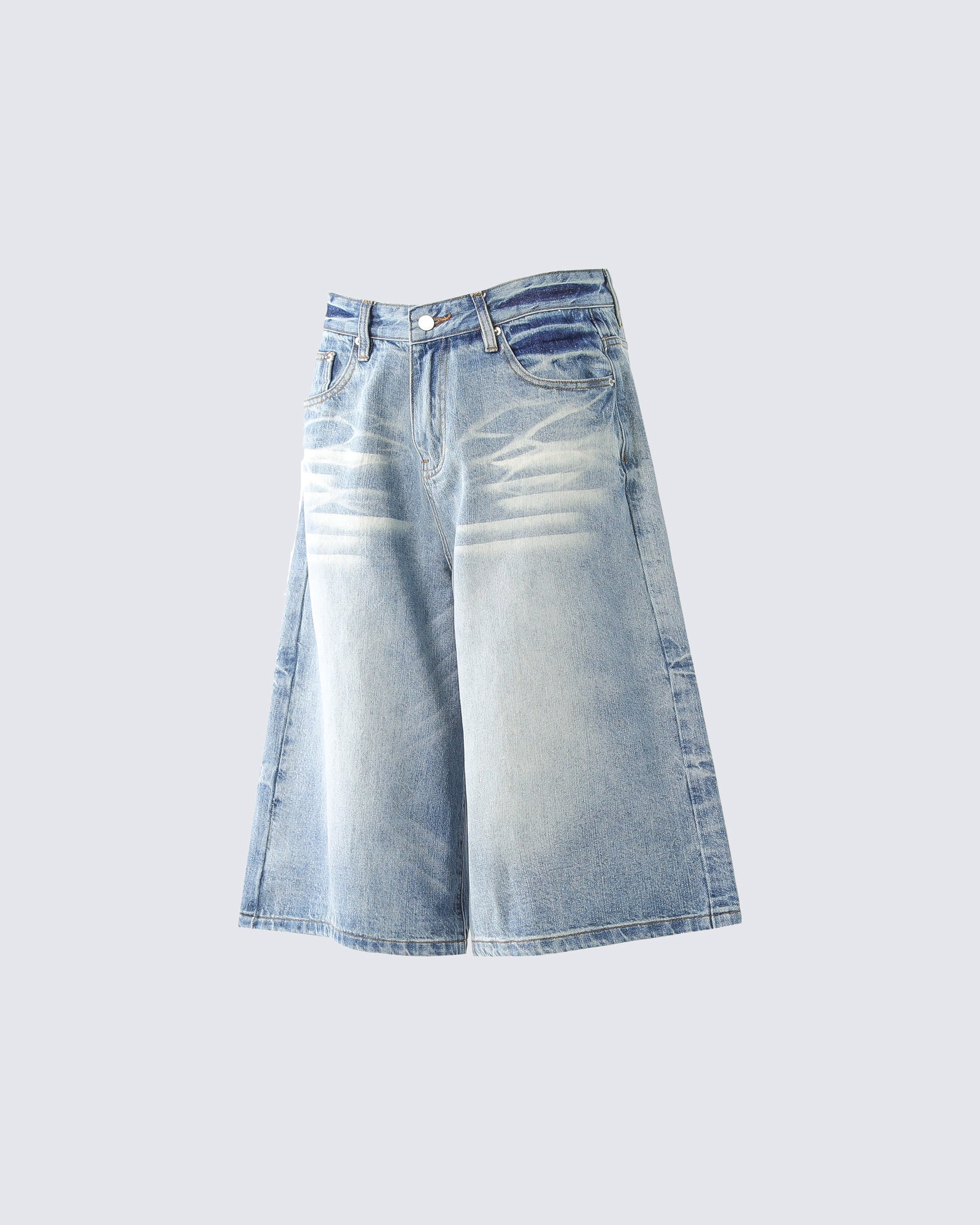 Vintage Washed Split Hem 7/10 Denim Pants - Image 7