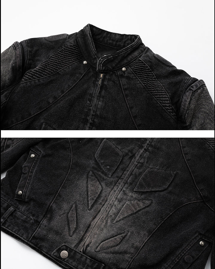 Vintage Washed Stand Collar Jacket - Image 3